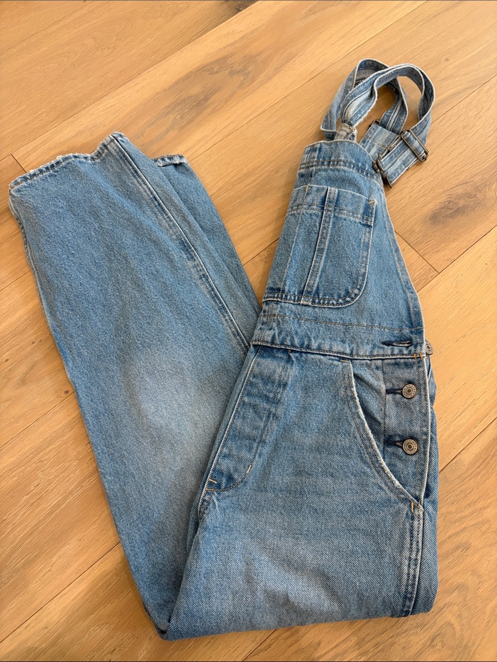 Abercrombie & Fitch Classic Light Blue Denim Overalls - Small